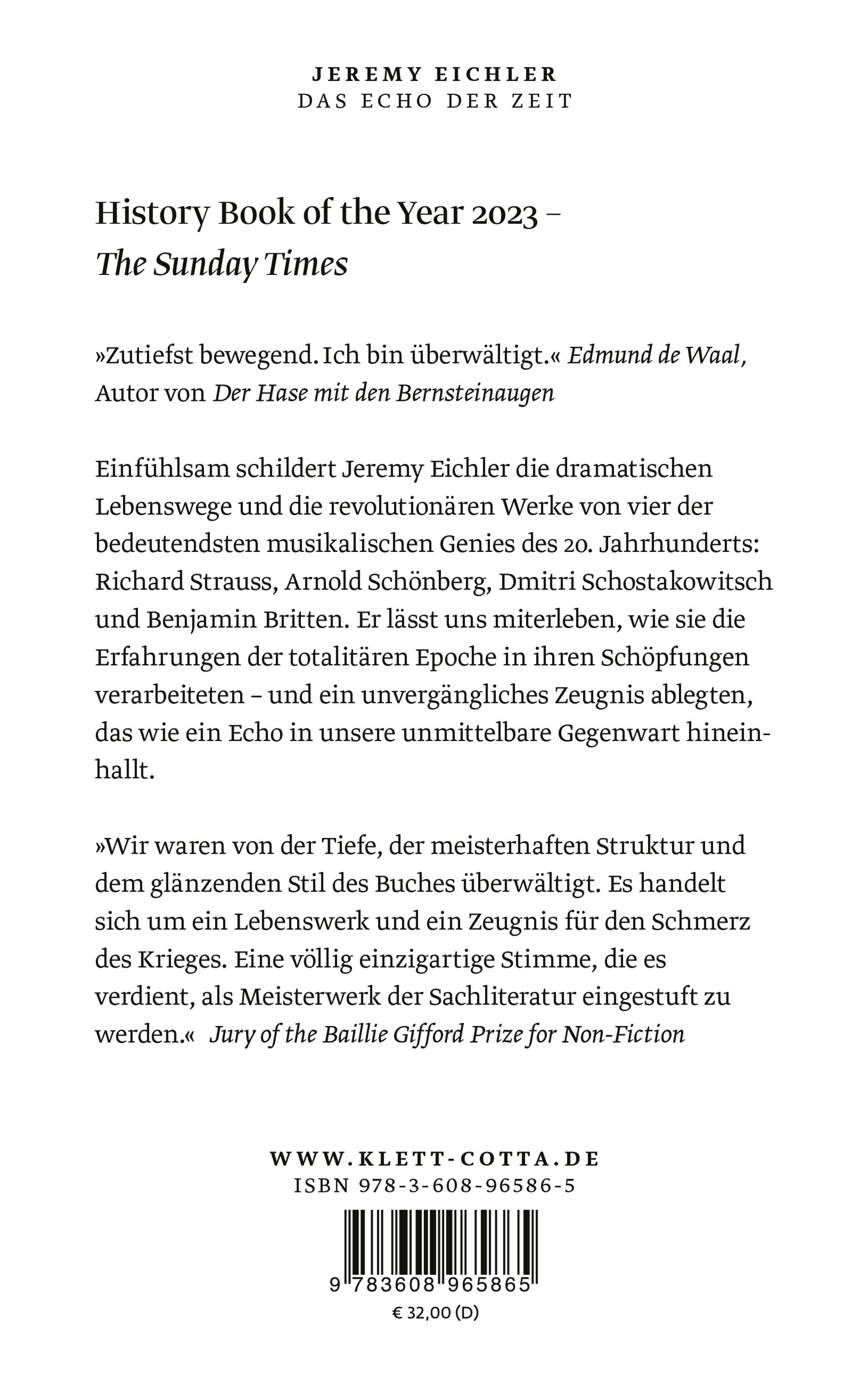 Rückseitencover Das Echo der Zeit