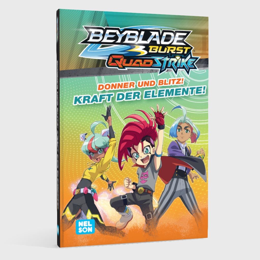 Beispielinhalt (Bild) BEYBLADE BURST QUADSTRIKE: Donner und Blitz! Kraft der Elemente!