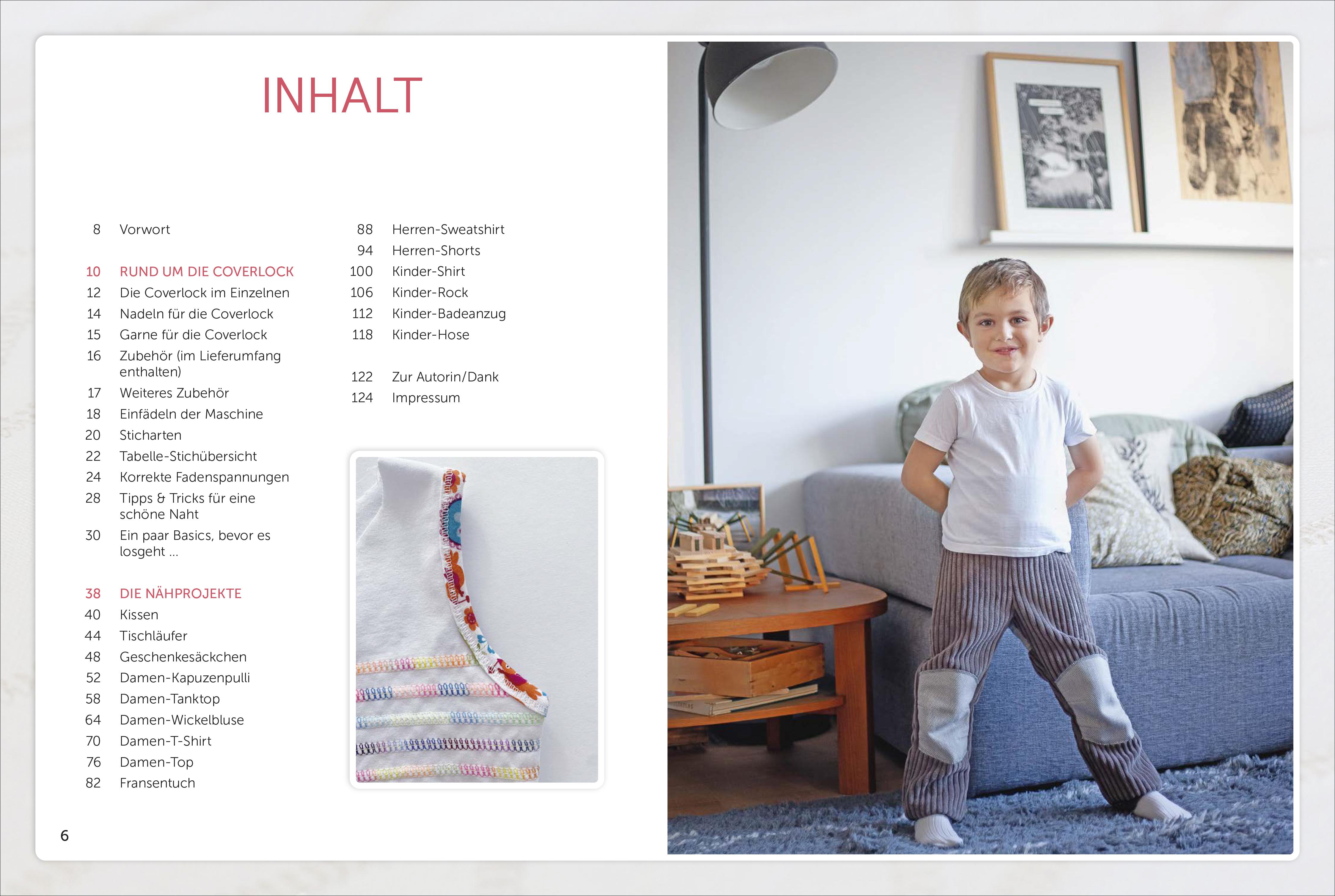 Beispielinhalt (Bild) Praxiswissen - Nähen mit dem Coverlock-Stich