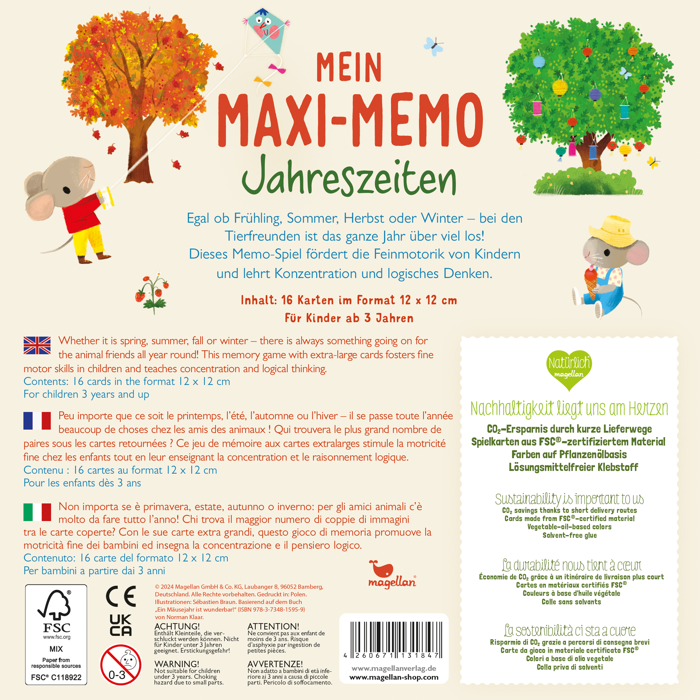 Rückseitencover Mein Maxi-Memo - Jahreszeiten