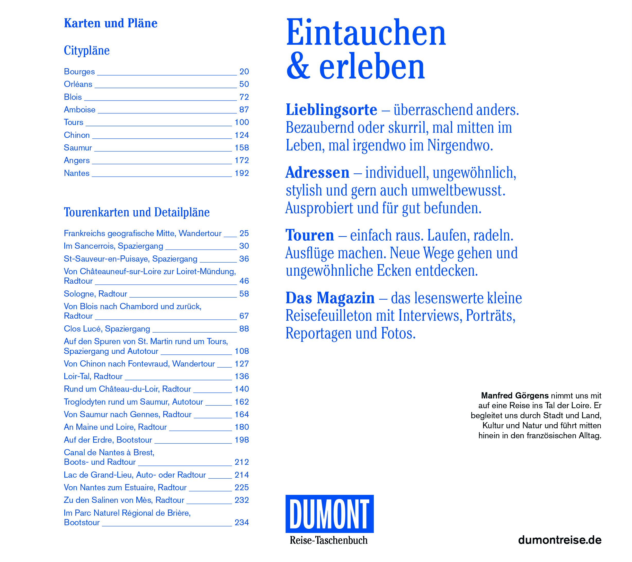 Rückseitencover DuMont Reise-Taschenbuch Reiseführer Tal der Loire