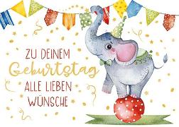 Postkarte. Zum Geburtstag (Elefant)