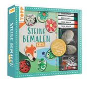 Kreativ-Set: Steine bemalen Kids mit Wackelaugen, Pompons, Anleitungsbuch & Material