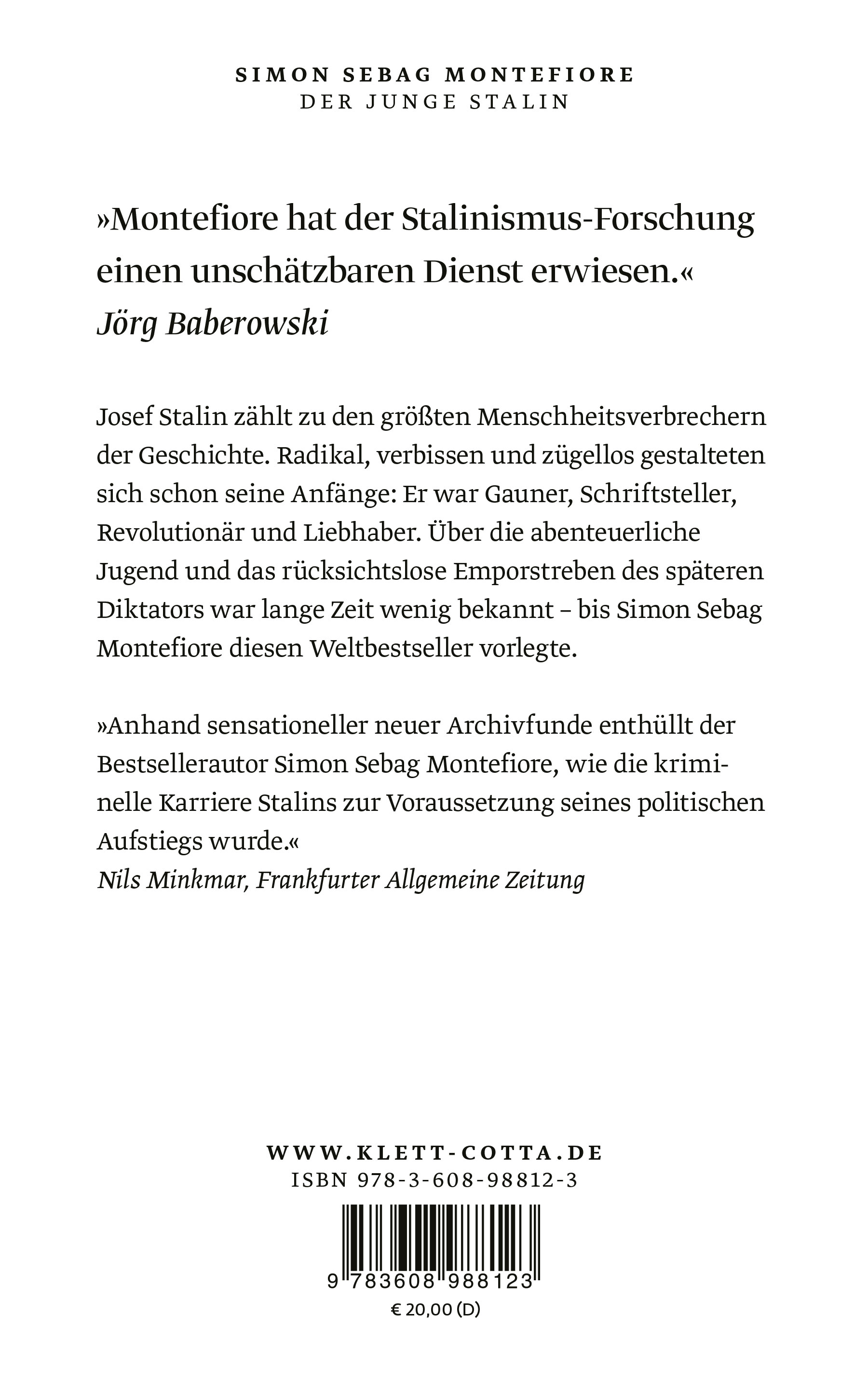 Rückseitencover Der junge Stalin