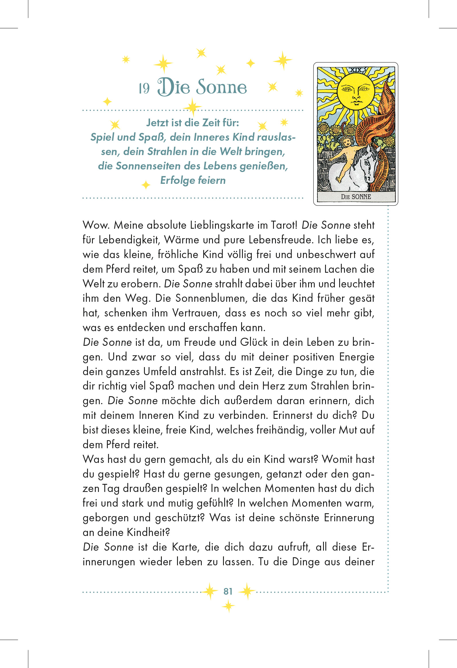 Beispielinhalt (Bild) Tarot - dein Starterbuch