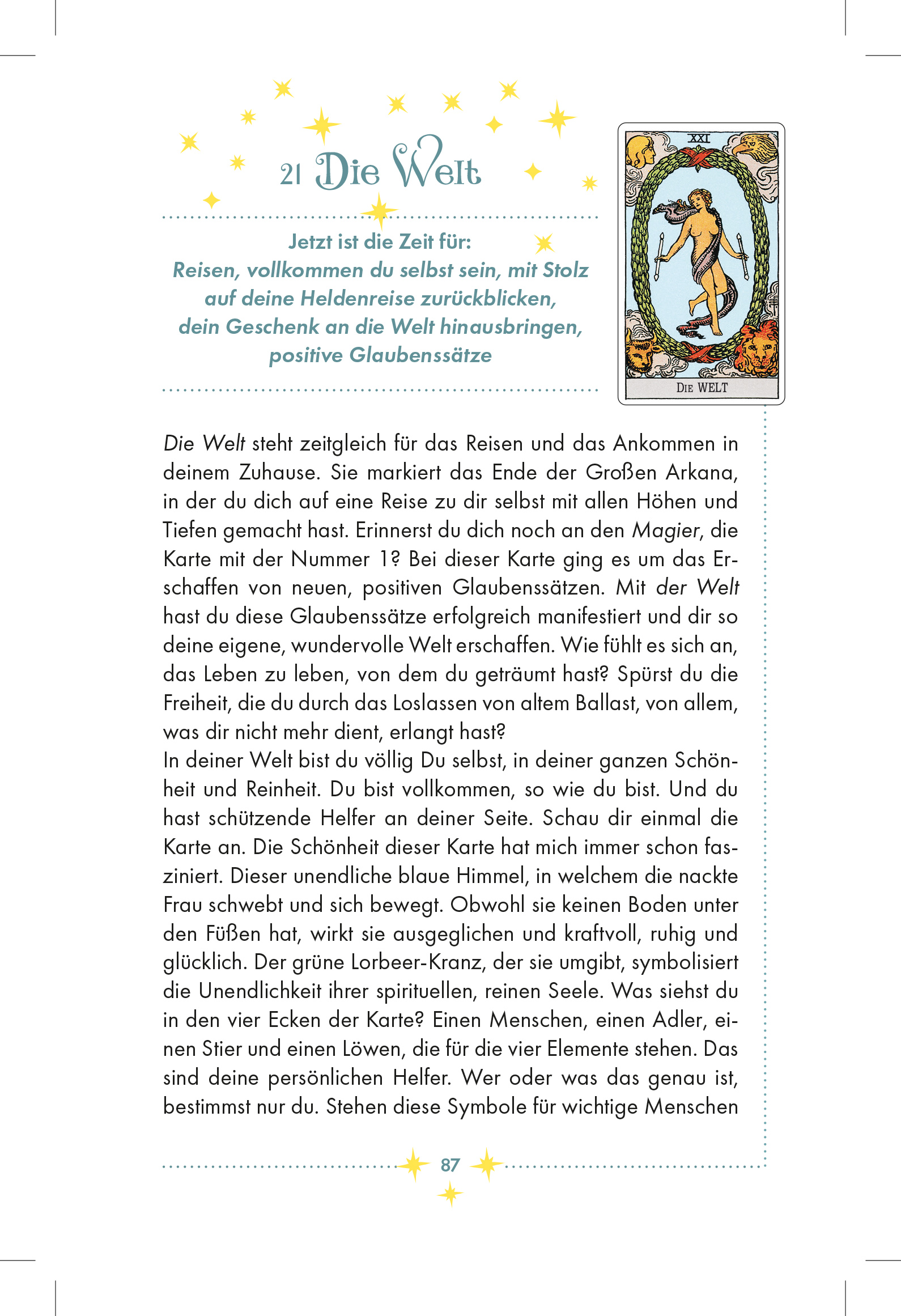 Beispielinhalt (Bild) Tarot - dein Starterbuch