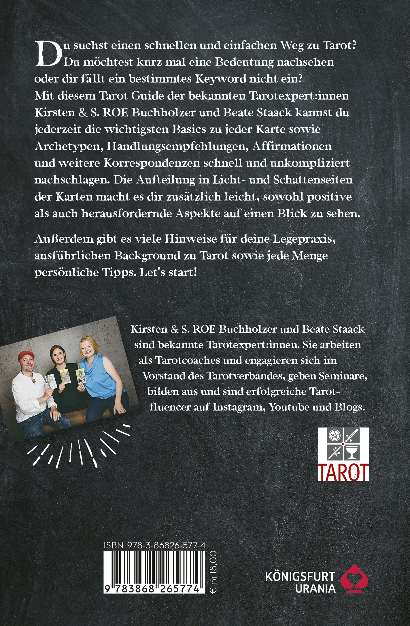 Rückseitencover Dein Tarot Guide -Schnell & einfach legen und deuten