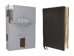 NASB, Personal Size Bible, Large Print, Genuine Leather, Calfskin, Black, Red Letter, 1995 Text, Comfort Print