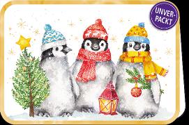 Doppelkarte. Simply Gold X-Mas / Pinguine / blanko