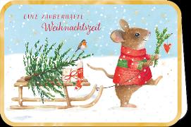 Doppelkarte. Simply Gold X-Mas / Frohe Weihnachten (Maus)