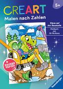 CreArt Malen nach Zahlen ab 5 - Zauberpapier: Dinos auf der Baustelle