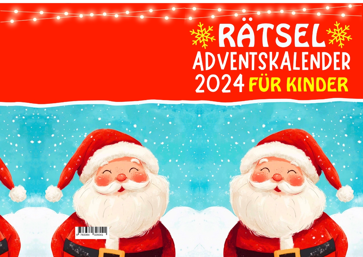 Gesamtes Coverbild Rätsel Adventskalender 2024 für Kinder