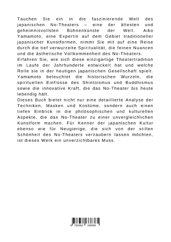 Rückseitencover No-Theater: Die Kunst der Stille und Schönheit