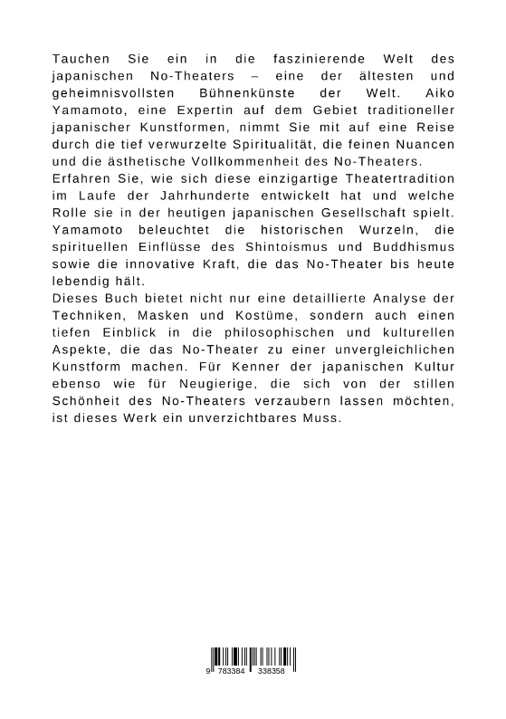 Rückseitencover No-Theater: Die Kunst der Stille und Schönheit