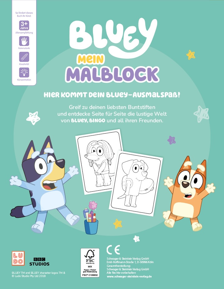 Rückseitencover Bluey Mein Malblock