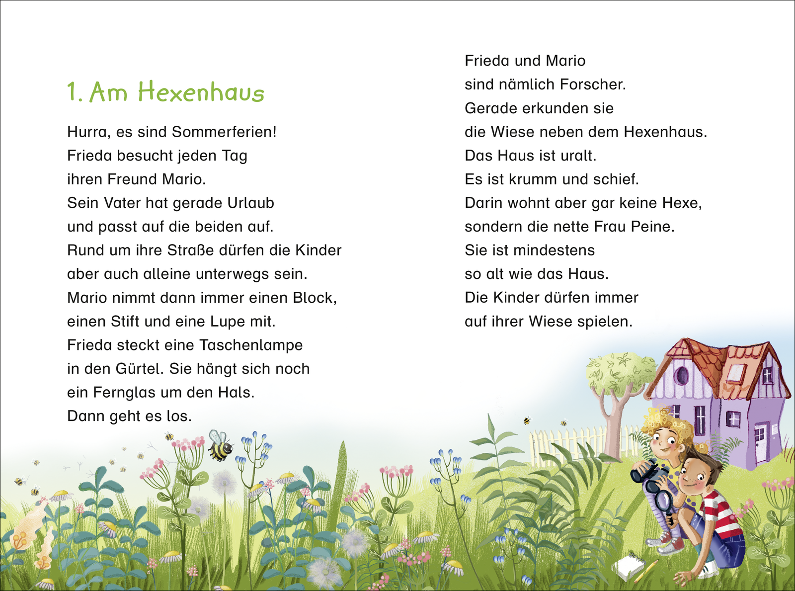Beispielinhalt (Bild) Duden Leseprofi – Die Gartenretter, 2. Klasse (Doppelband)