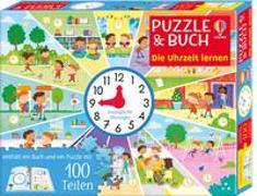 Puzzle & Buch: Die Uhrzeit lernen