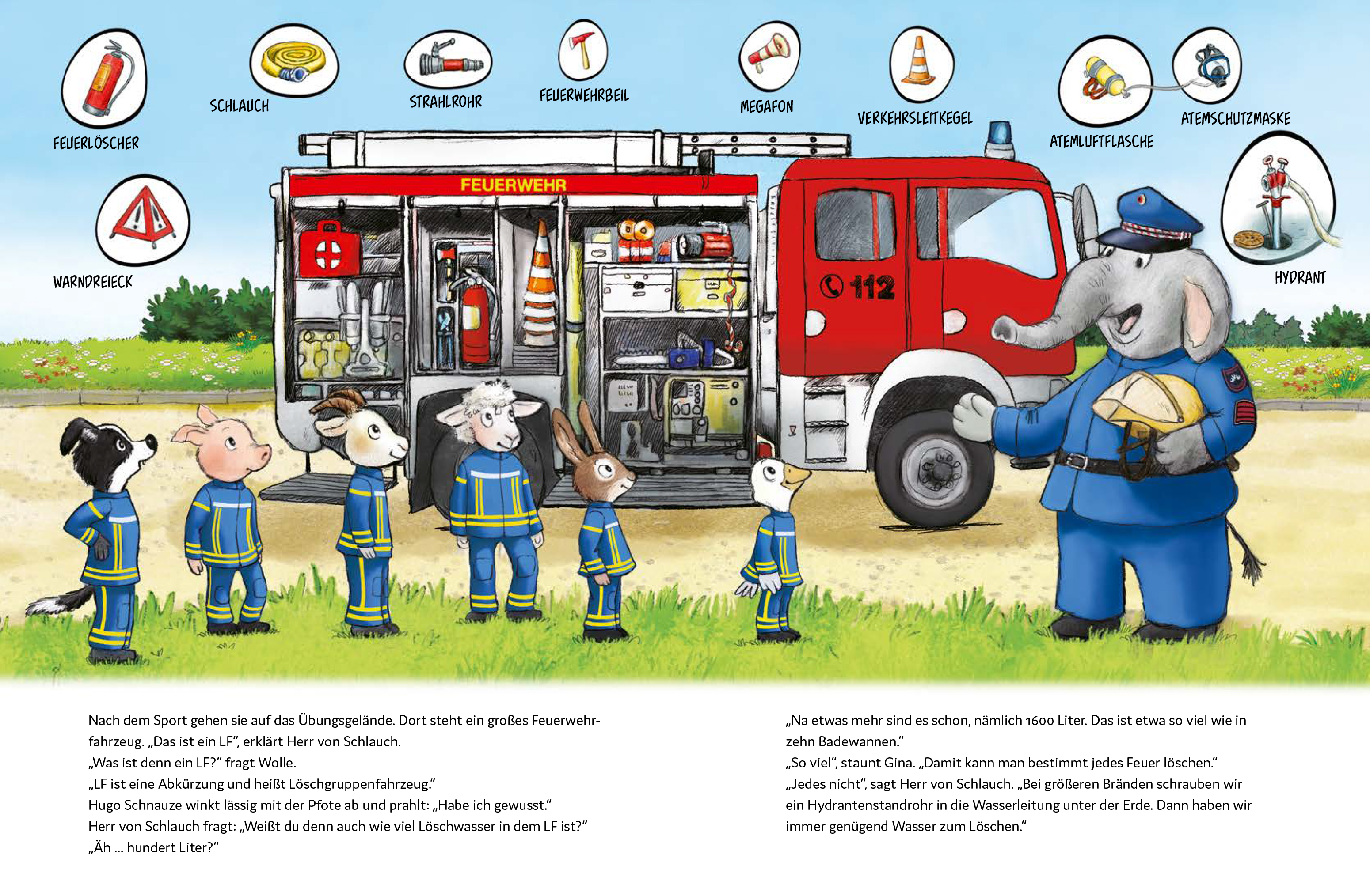 Beispielinhalt (Bild) Wasser Marsch! Einsatz für die Feuerwehr