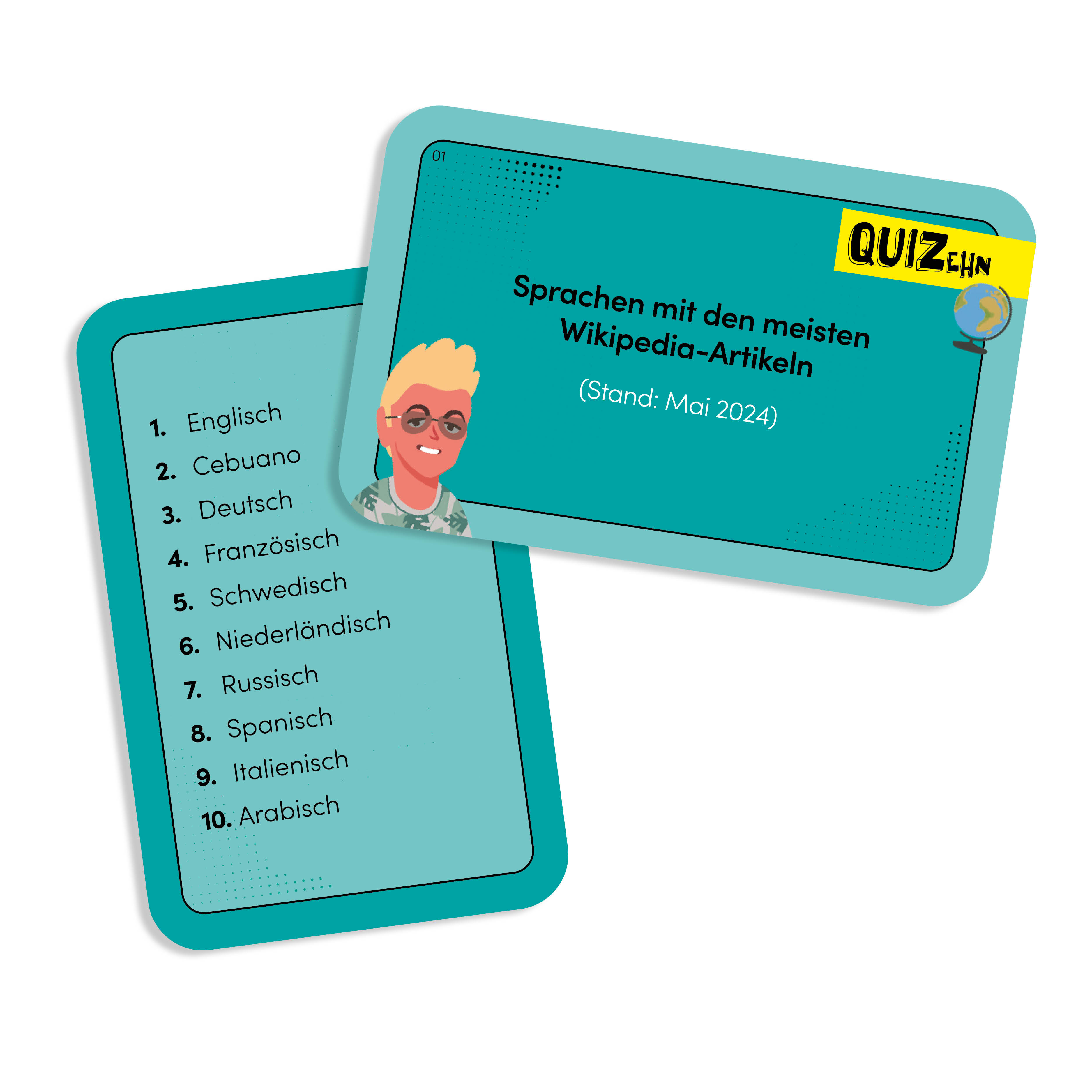 Beispielinhalt (Bild) QUIZehn – Allgemeinwissen. Das listige Spiel um die Top 10