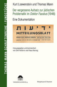 Vorderes Coverbild Kurt Löwenstein und Thomas Mann Der vergessene Aufsatz zur jüdischen Problematik im Doktor Faustus (1948)