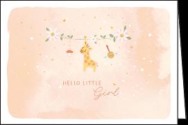 Doppelkarte / Hello little girl (Baby) / Quer