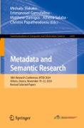 Metadata and Semantic Research