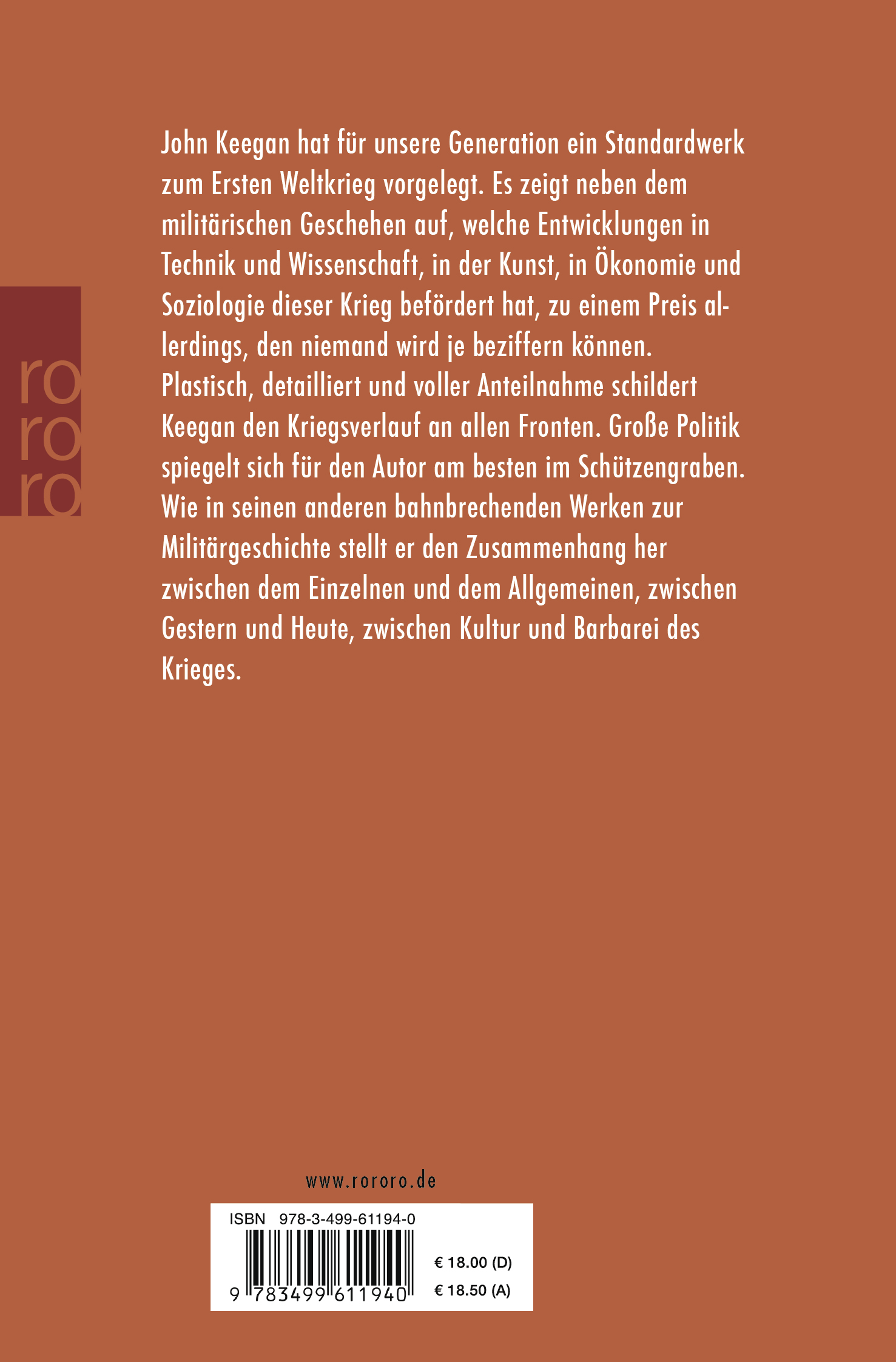 Rückseitencover Der Erste Weltkrieg