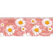 GreenLine Floral 2026 - Tischquerkalender - Tischkalender - Blumen - 29,7x10,5