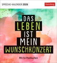 Vorderes Coverbild Positive-Sprüche-Kalender Postkartenkalender 2026 - Mit 53 Postkarten