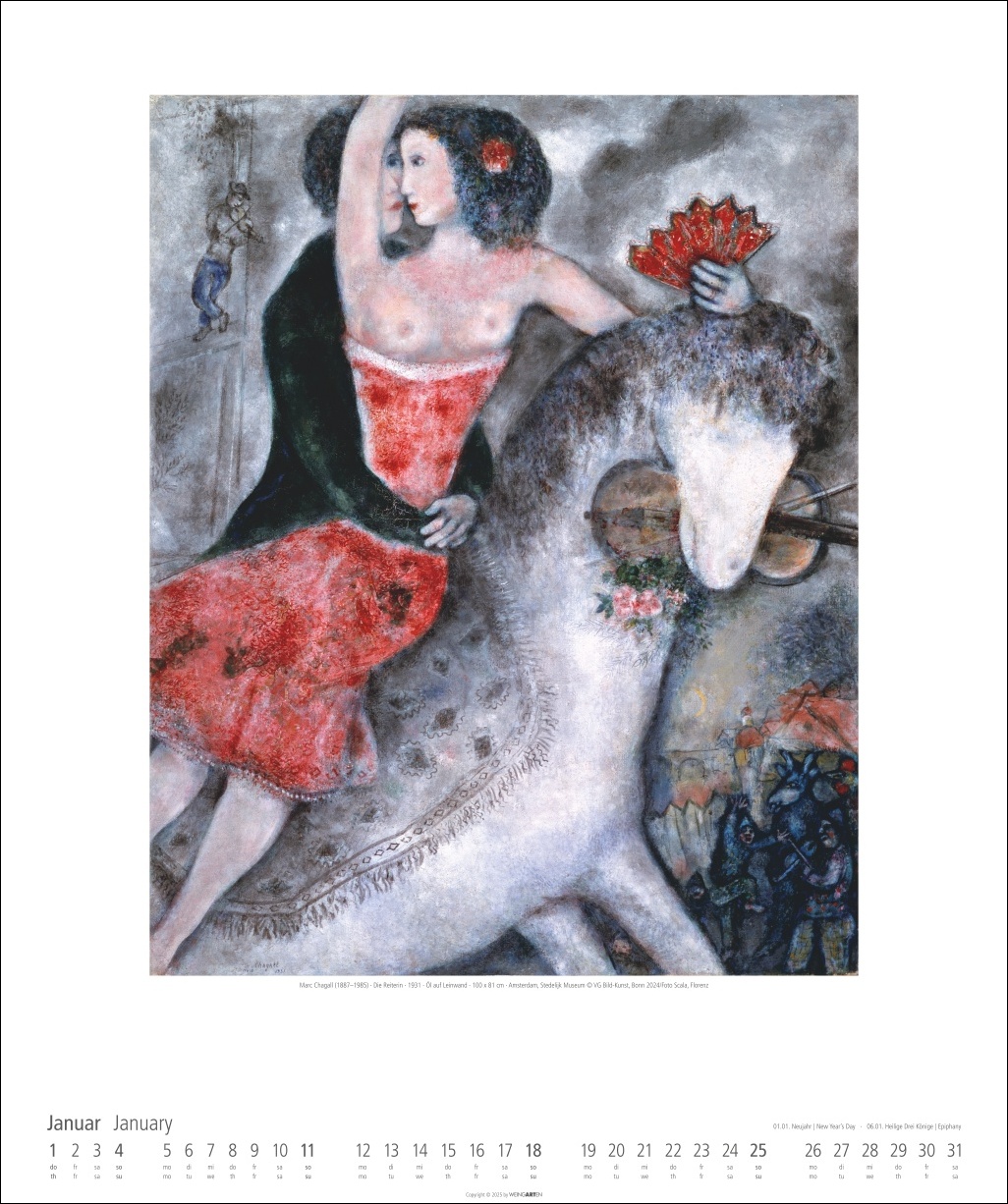Beispielinhalt (Bild) Marc Chagall Kalender 2026