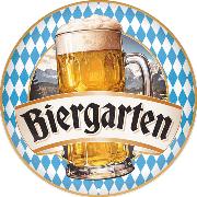 Blechschild Rund. Biergarten