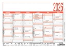 Arbeitstagekalender 2025 - A5 (21 x 14,8 cm) - 6 Monate auf 1 Seite - Tafelkalender - Plakatkalender - Jahresplaner - 904-0000