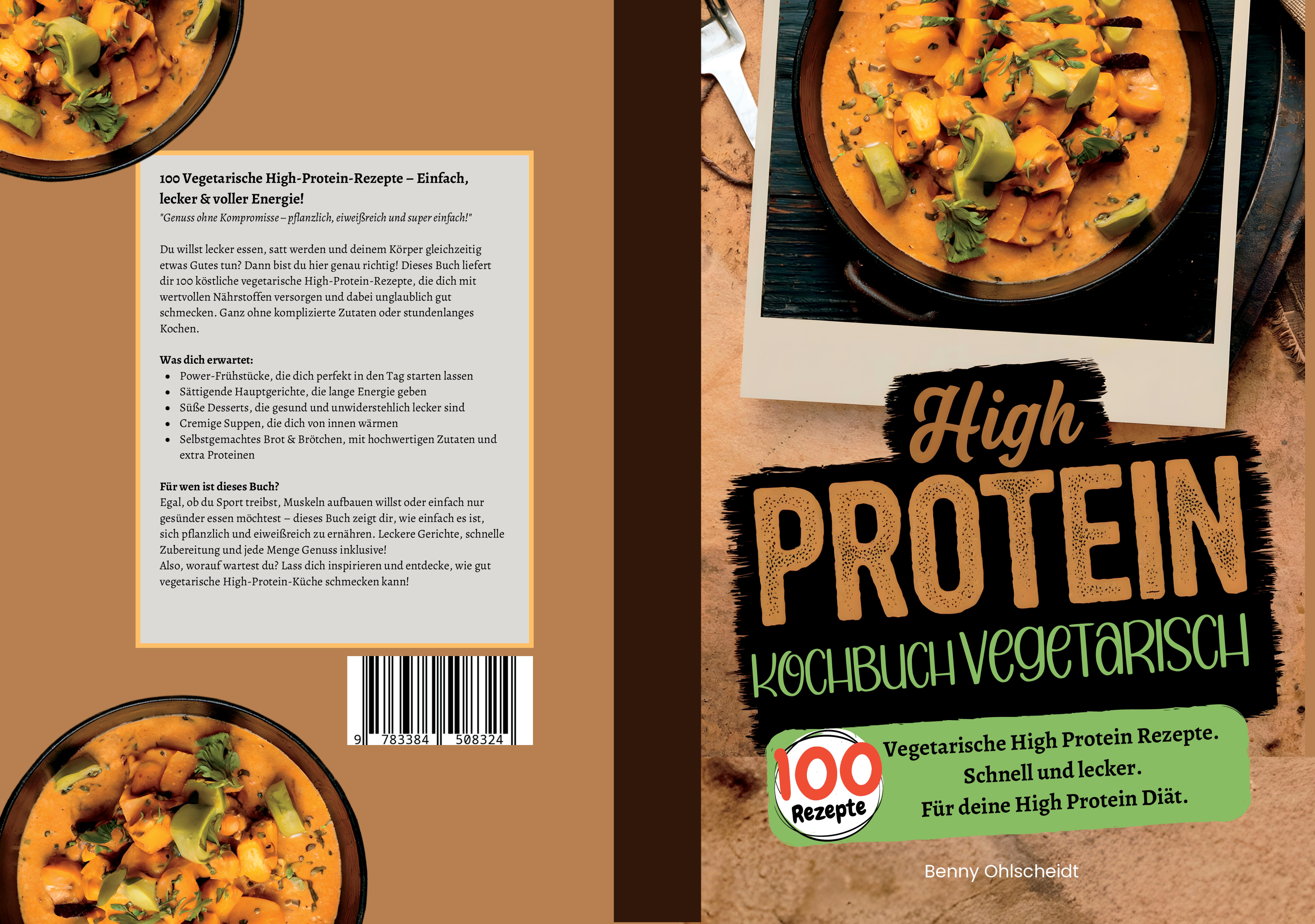 Gesamtes Coverbild High Protein Kochbuch Vegetarisch-100 Rezepte