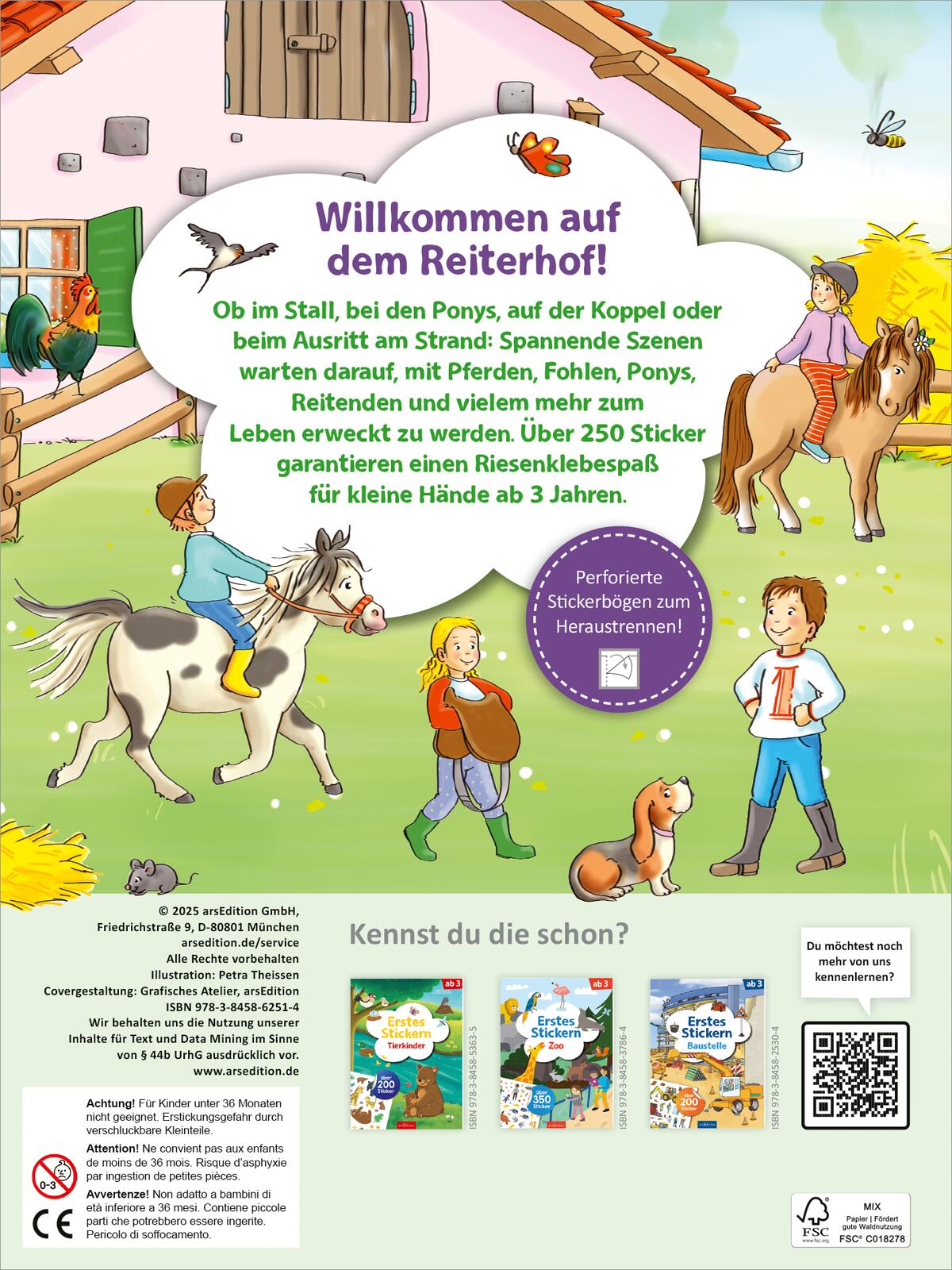 Rückseitencover Erstes Stickern – Reiterhof