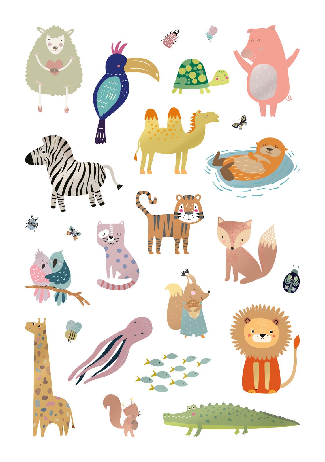 Beispielinhalt (Bild) Glanz-Sticker – Tiere
