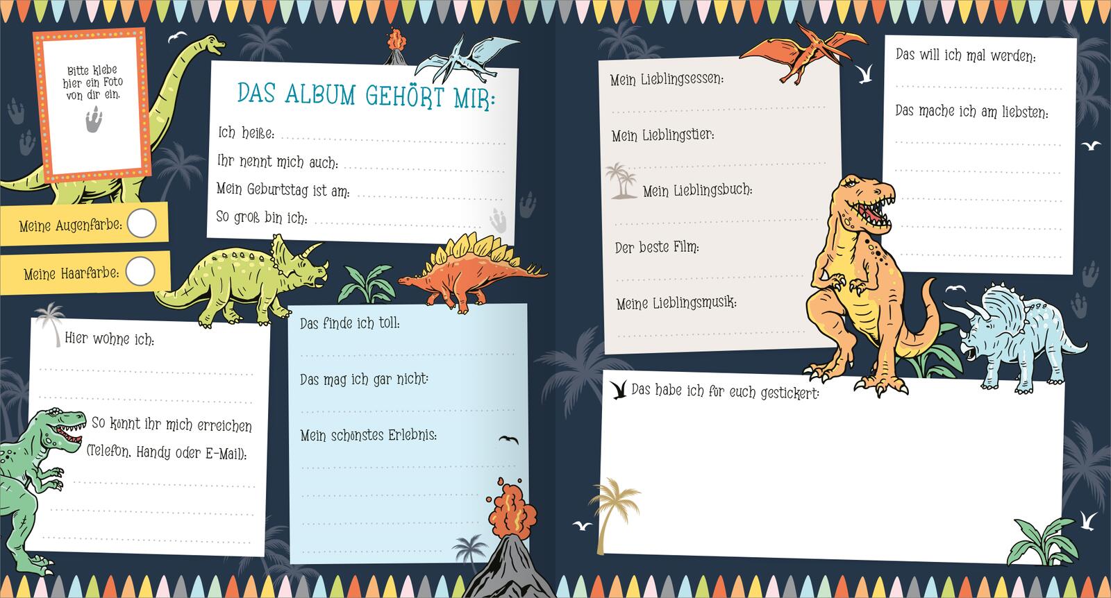 Beispielinhalt (Bild) Alle meine Freunde – Dino | Mit über 300 Stickern