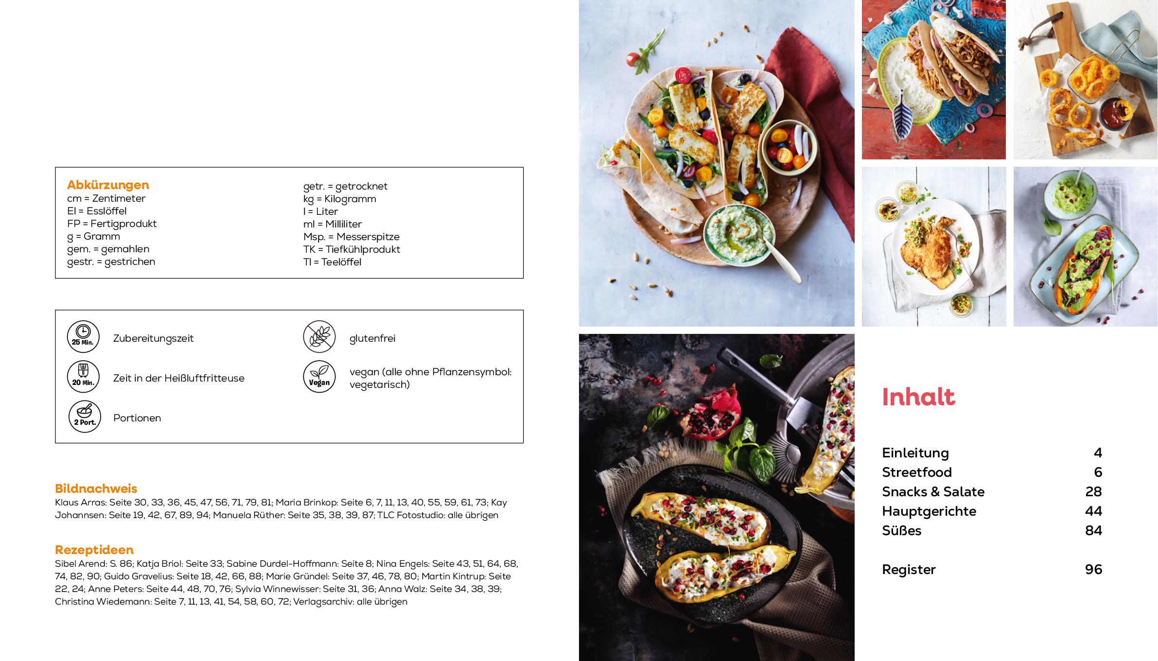 Beispielinhalt (Bild) Heissluftfritteuse vegetetarisch und vegan