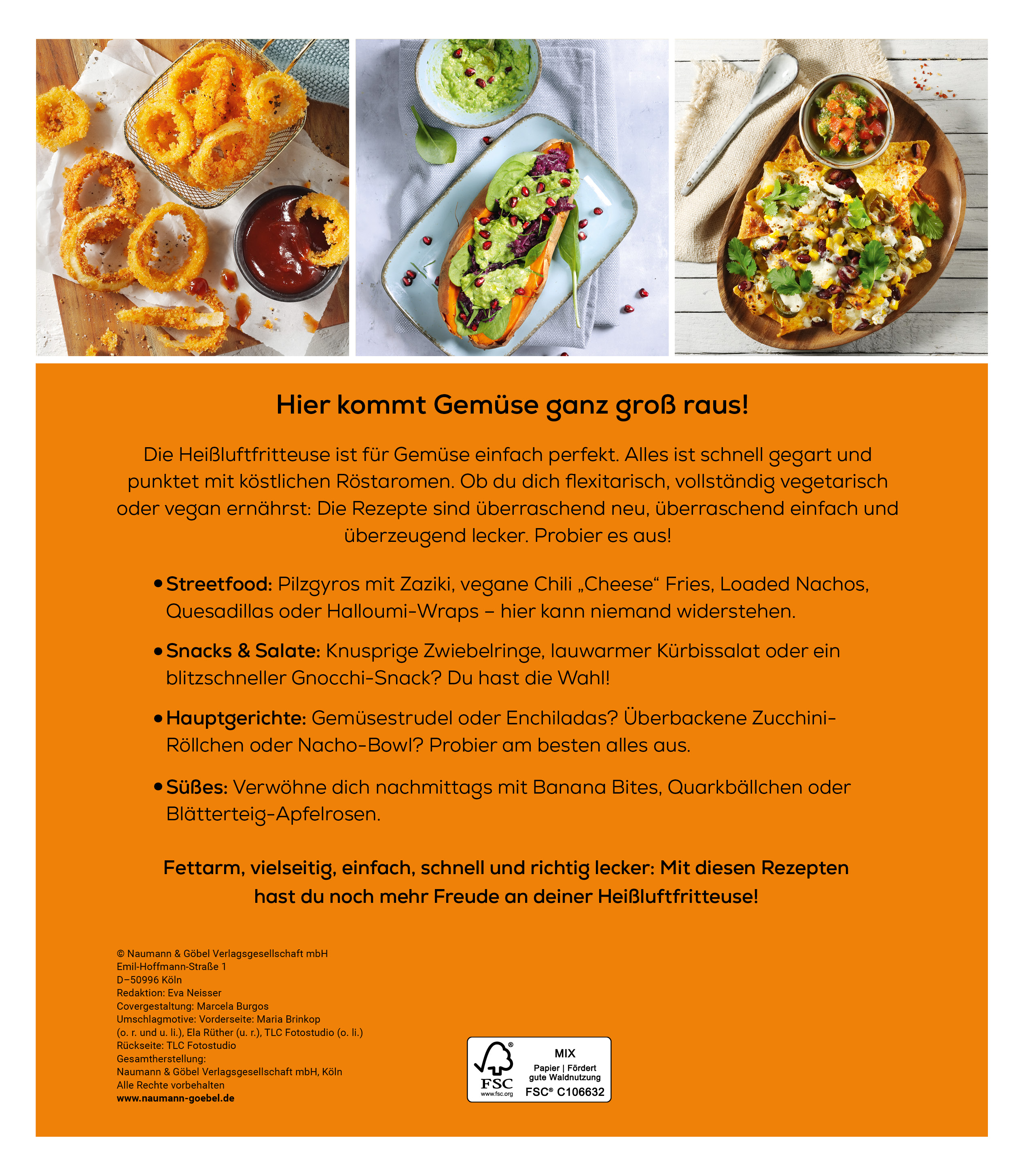 Rückseitencover Heissluftfritteuse vegetetarisch und vegan