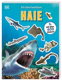 Vorderes Coverbild Sticker-Lexikon. Haie