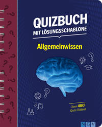 Vorderes Coverbild Quizbuch mit Lösungsschablone Allgemeinwissen