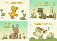 Vorderes Coverbild Mini-Grußkarten – Willkommen