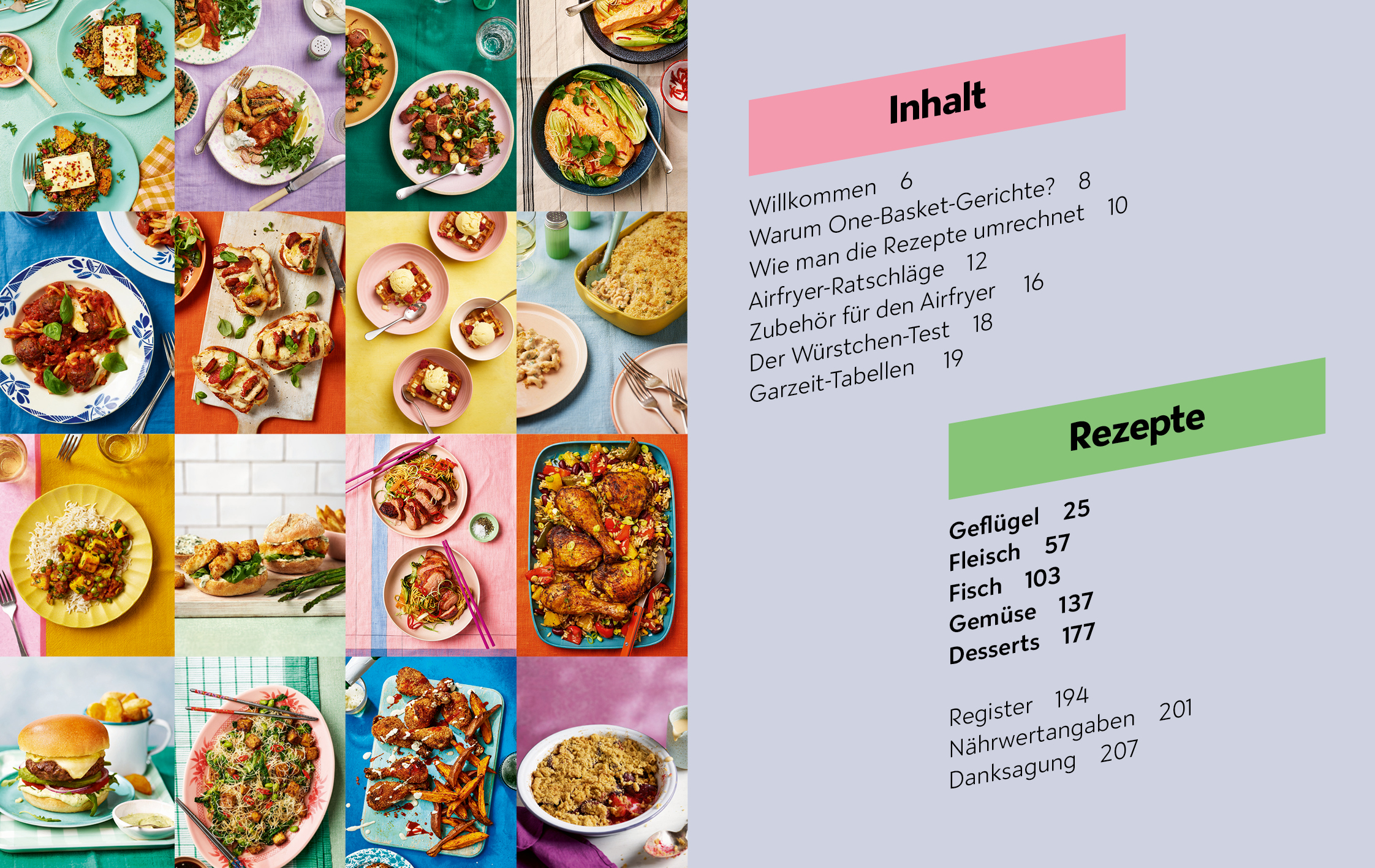 Beispielinhalt (Bild) Das geniale Airfryer-Kochbuch: One-Basket-Gerichte