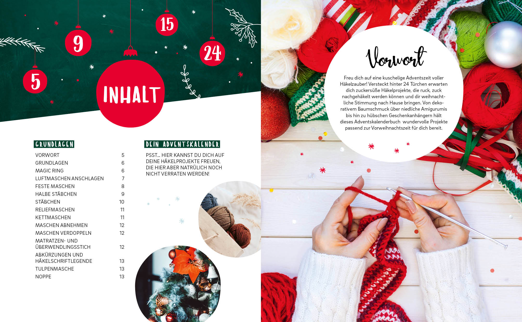 Beispielinhalt (Bild) Mein Adventskalender-Buch Häkelzauber