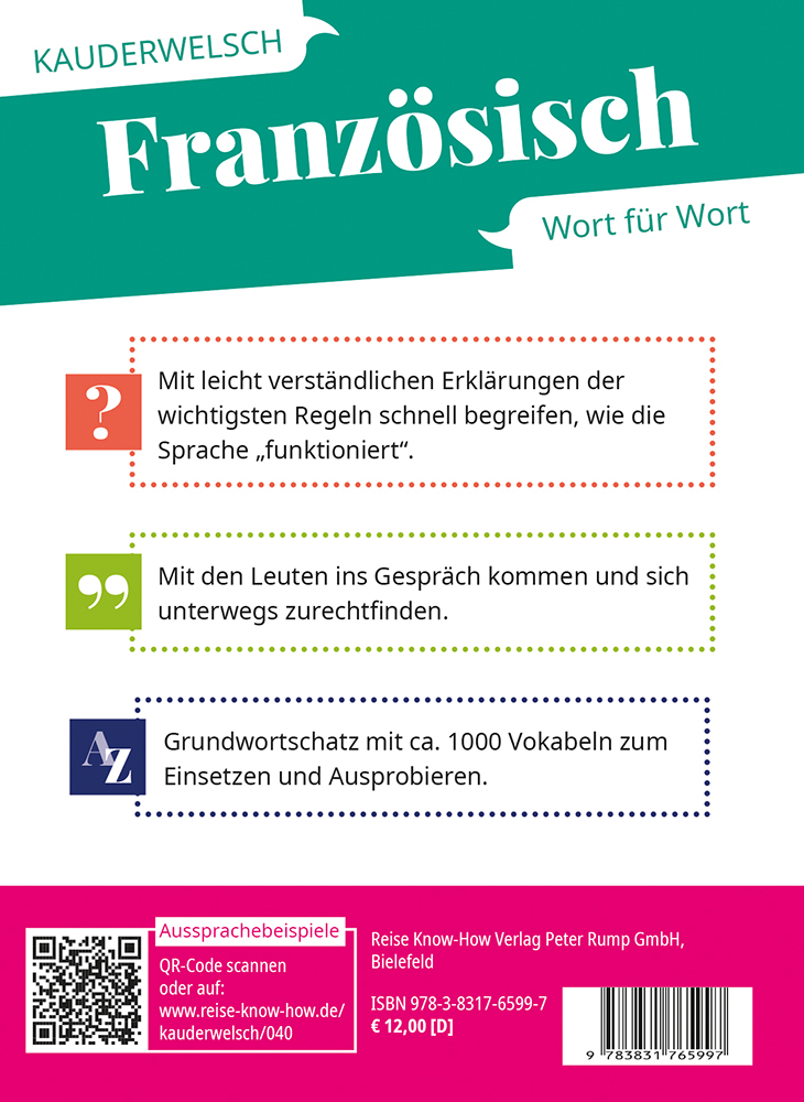 Beispielinhalt (Bild) Reise Know-How Sprachführer Französisch - Wort für Wort