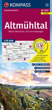 Vorderes Coverbild KOMPASS Fahrradkarte 3329 Altmühltal 1:70.000