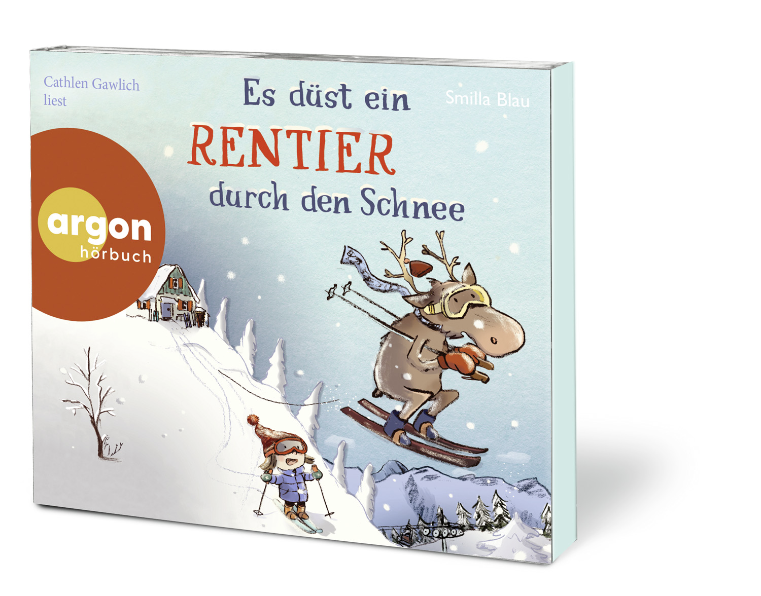Beispielinhalt (Bild) Es düst ein Rentier durch den Schnee