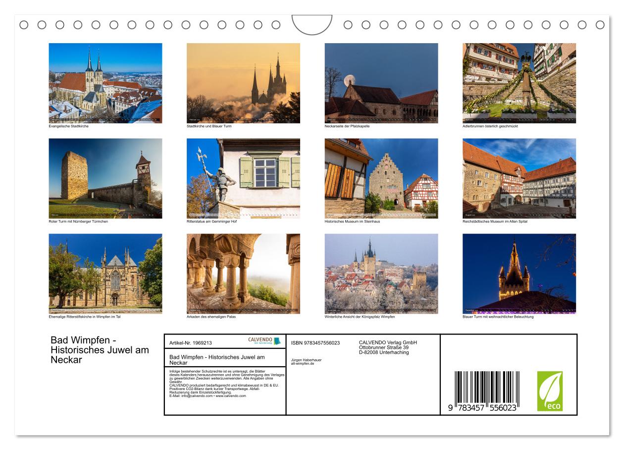 Beispielinhalt (Bild) Bad Wimpfen - Historisches Juwel am Neckar (Wandkalender 2026 DIN A4 quer), CALVENDO Monatskalender