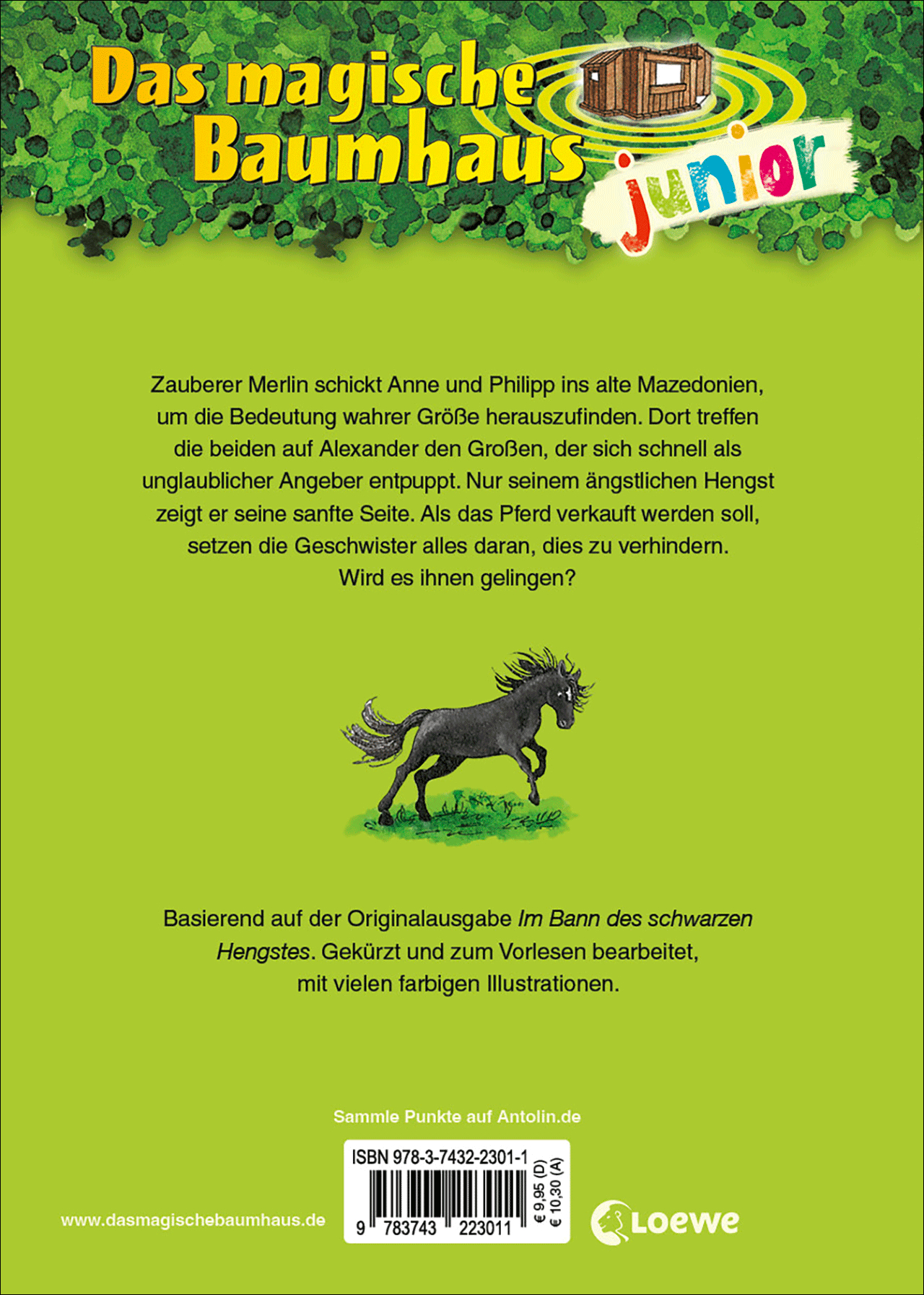 Beispielinhalt (Bild) Das magische Baumhaus junior (Band 42) - Das rätselhafte schwarze Pferd