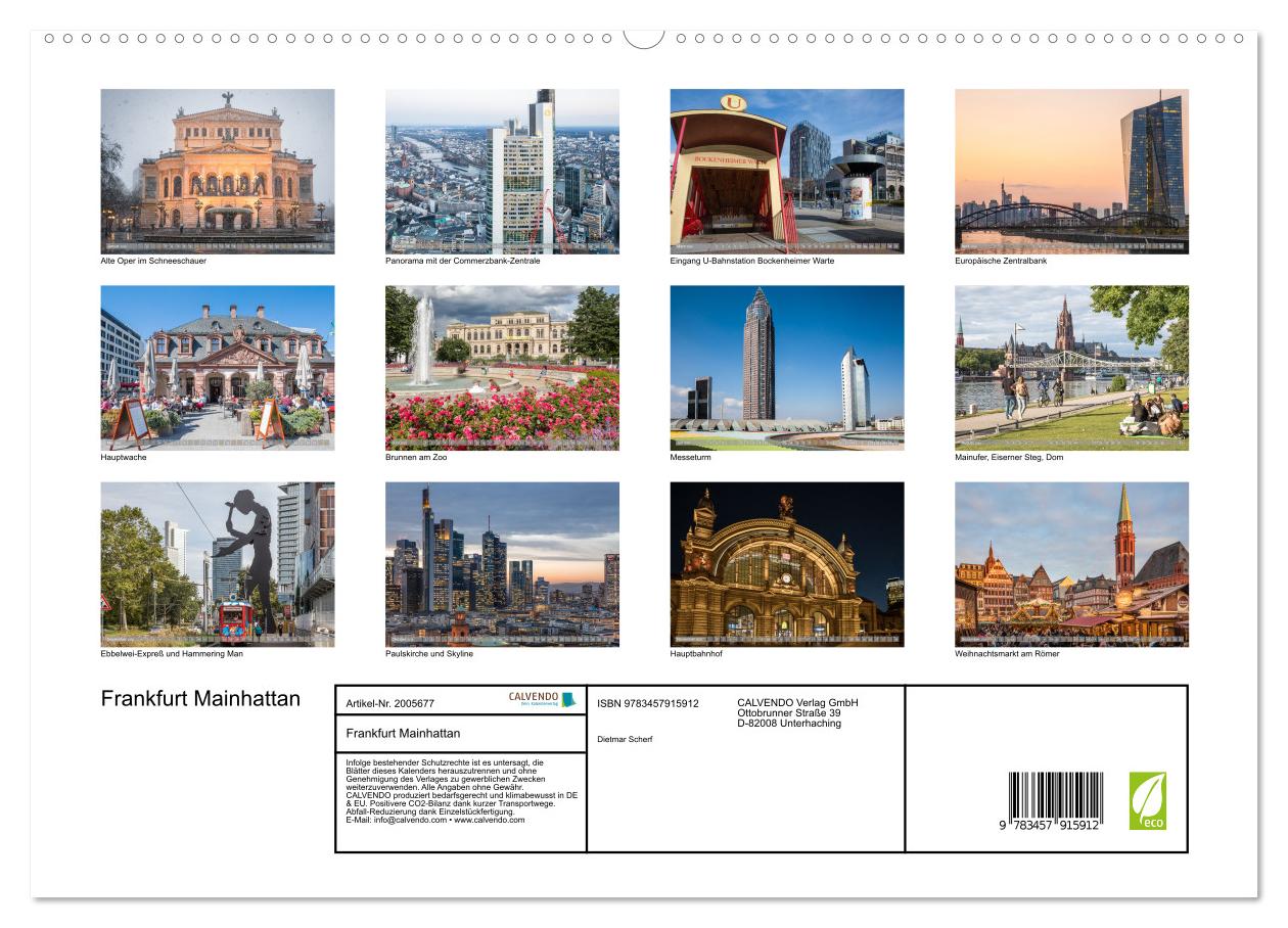 Beispielinhalt (Bild) Frankfurt Mainhattan (Wandkalender 2026 DIN A2 quer), CALVENDO Monatskalender