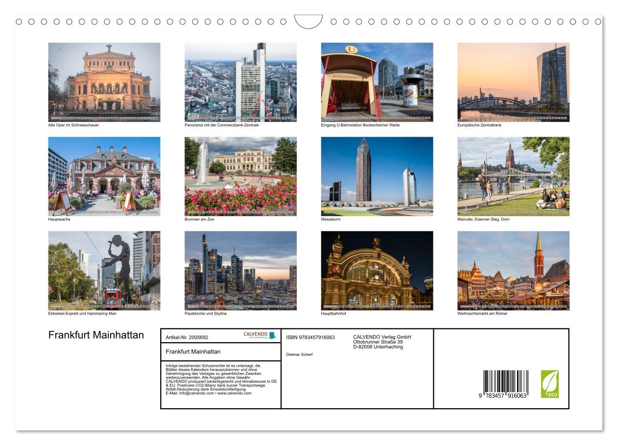 Beispielinhalt (Bild) Frankfurt Mainhattan (Wandkalender 2026 DIN A3 quer), CALVENDO Monatskalender